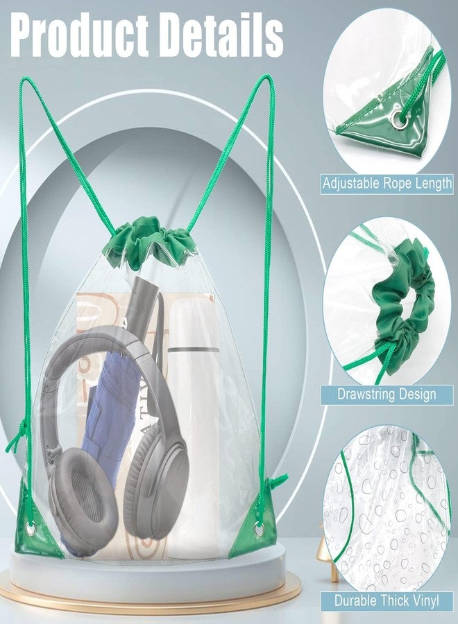 JLNGTHONG 5 Pieces Waterproof Clear Drawstring Bags, Small Clear Bag for Stadium Events Gym Sport Outdoor Travel - Image 3